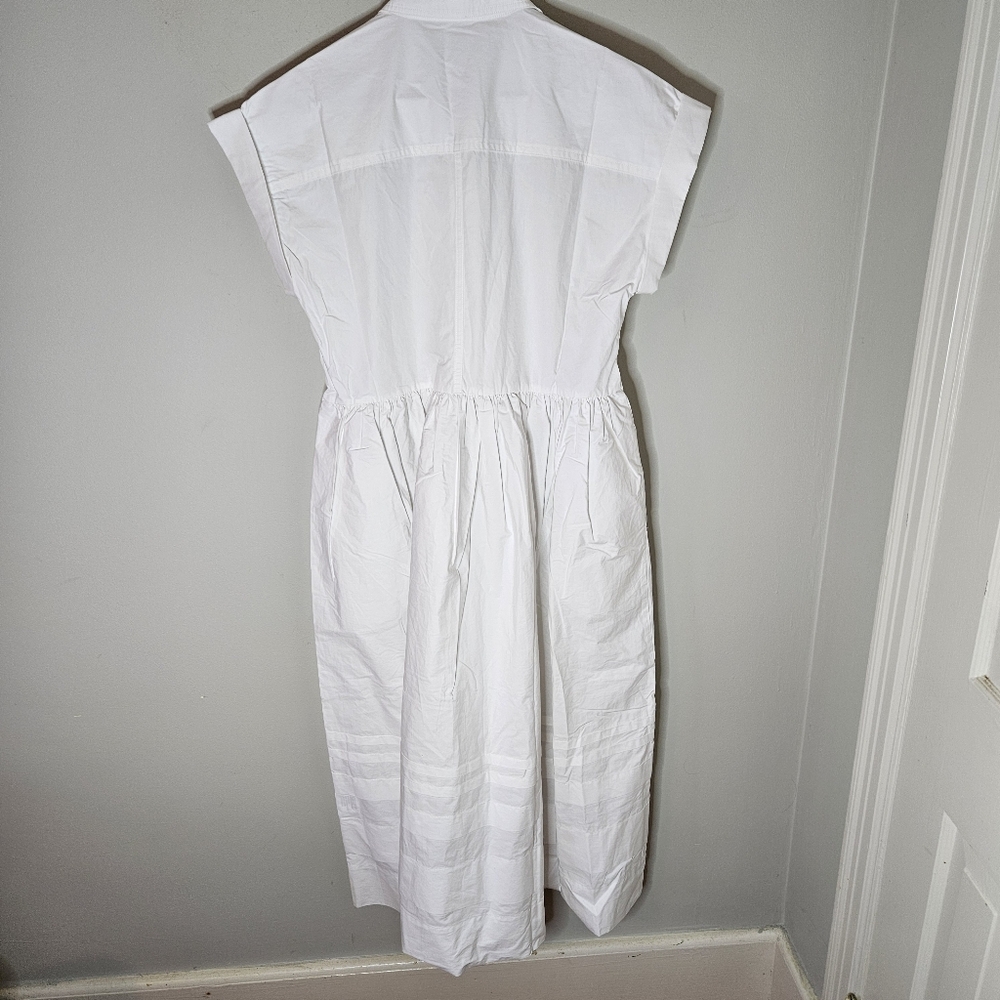 Maye Gracie Shirtdress Midi Maxi Dress White Cotton Cap Sleeves S Small NWT - Picture 3 of 12